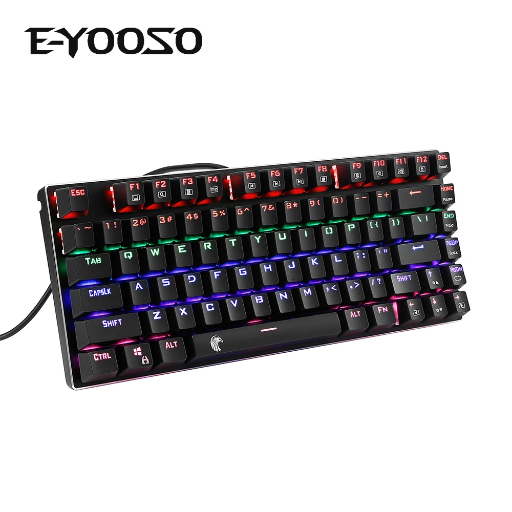 

Mechanical Keyboard Wired Gaming Keyboard Rainbow Mix Backlit 81 keys Anti-ghosting Blue Red Brown Switch For Game Laptop PC