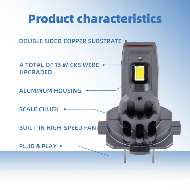 L4 H7 автомобильные лампы для передних фар с вентилятором