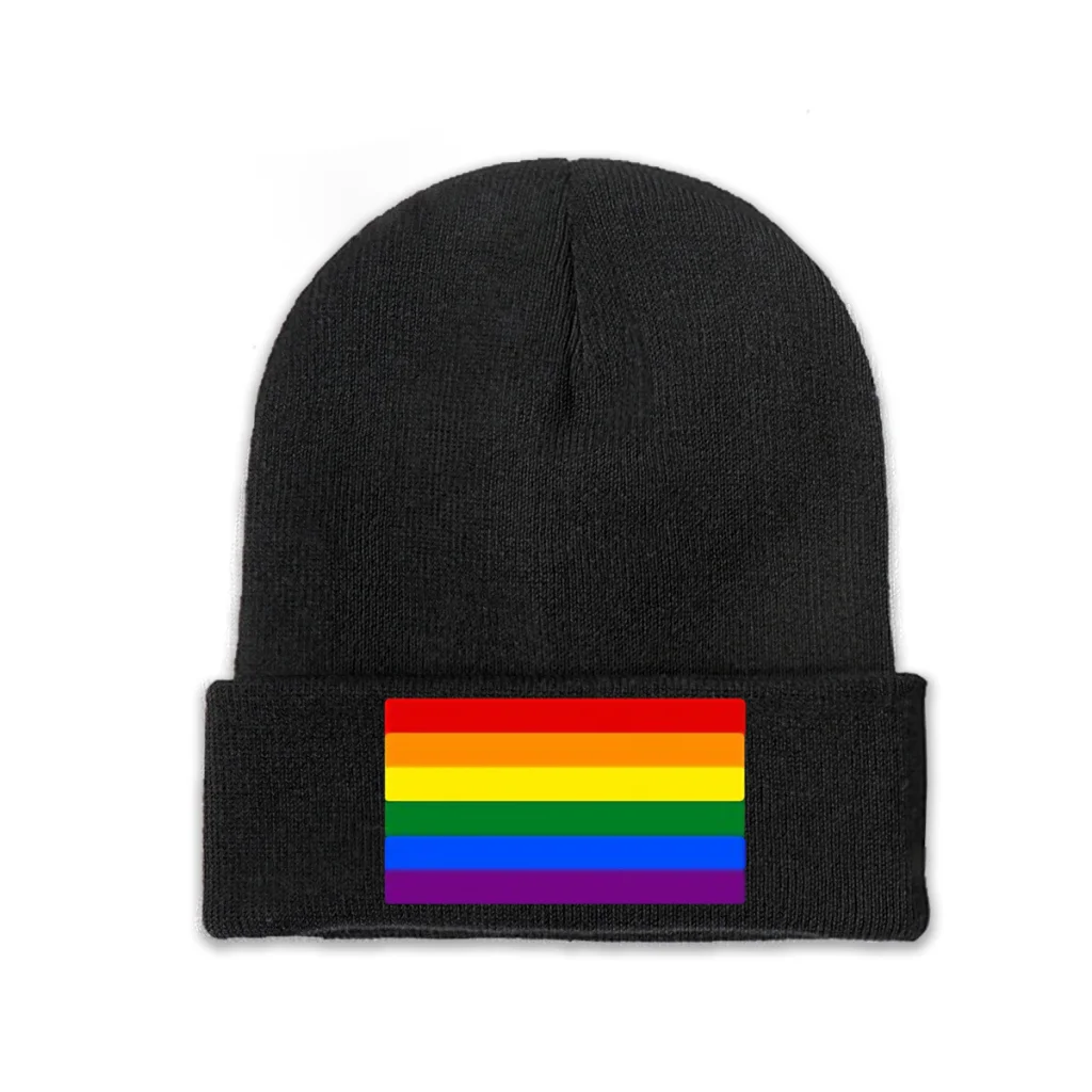 

Knit Hat LGBT Pride Month Lesbian Gay Bisexual Transgender Winter Warm Beanie Caps Flag Minimalist Men Women Fashion Bonnet