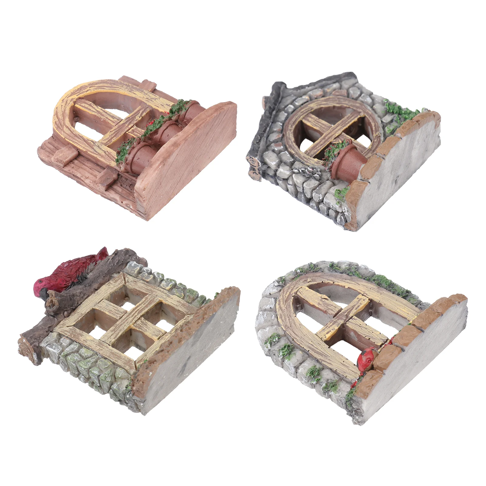 

Window Miniature Garden Fairy Door Decoration Tree Gnome Home Landscape Tank Accessories Pot Micro Ornament Windows Sculpture