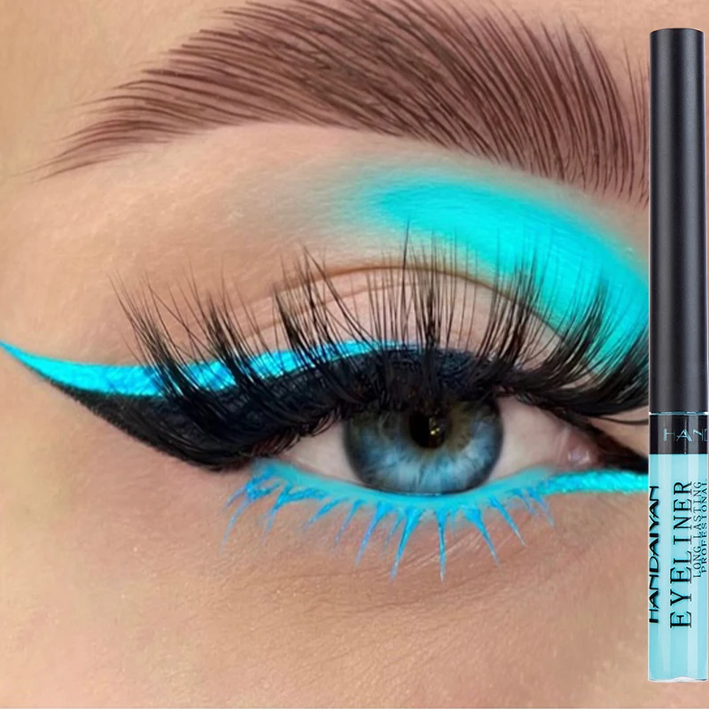 Waterproof Long-lasting  Quick-dry No Blooming Blue Pink Eye Liner Pen Cosmetics Tools