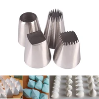 4pcs big cream icing piping nozzles tips pastry cupcake cake decorating tools tips kitchen accessories 304 stainless steel