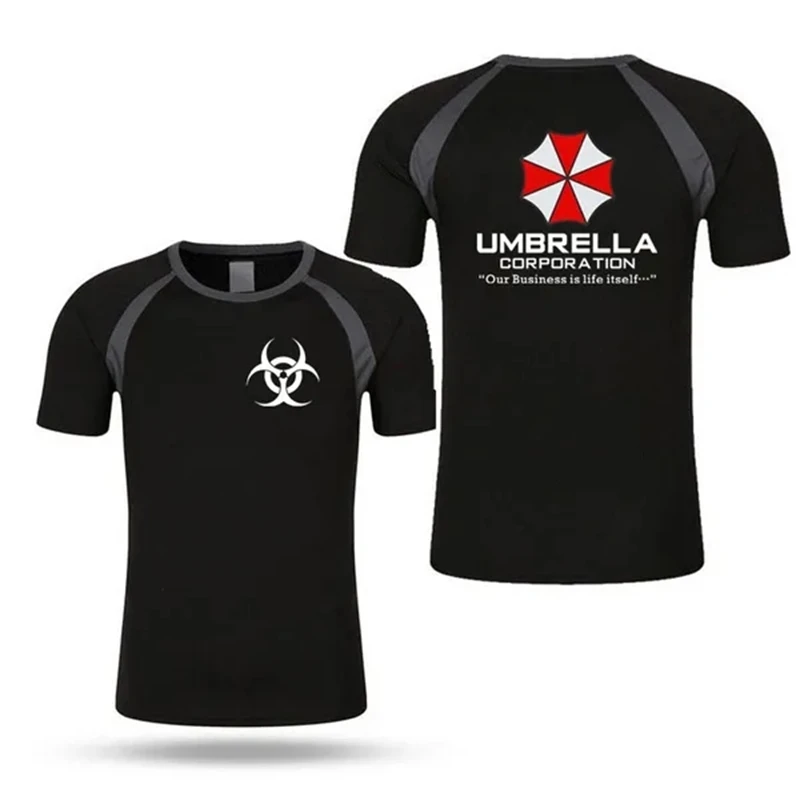 

Summer Fashion Men T-shirt Print Umbrella Corporation Sports Polyester T Shirt For Women Raglan Fitness Top Graphic Tees Shirts