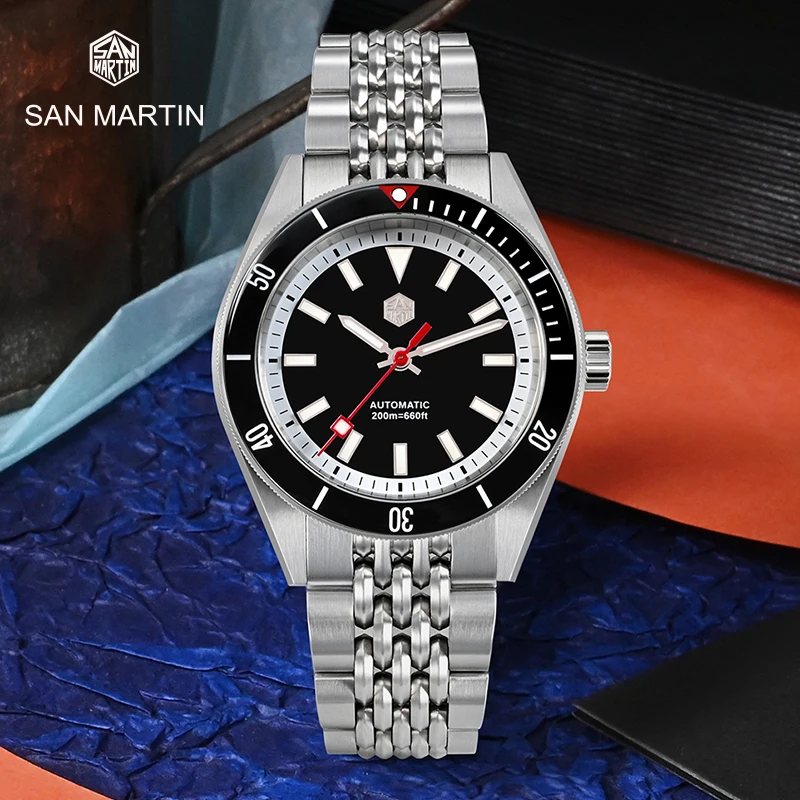 

Часы San Martin Мужские механические, водонепроницаемые 39,5 м, 200 мм