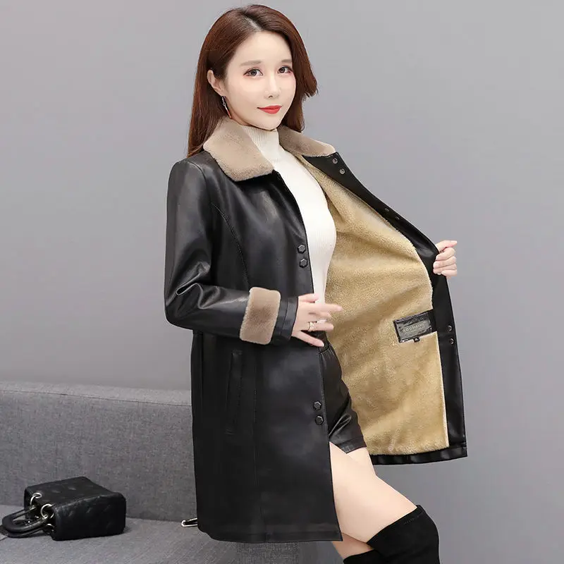 Winter Leather Jacket Thicken Coats Long Jacket Women Leather Jacket Women Winter Jacket Women 2022 Leather Jacket Heavy Jackets