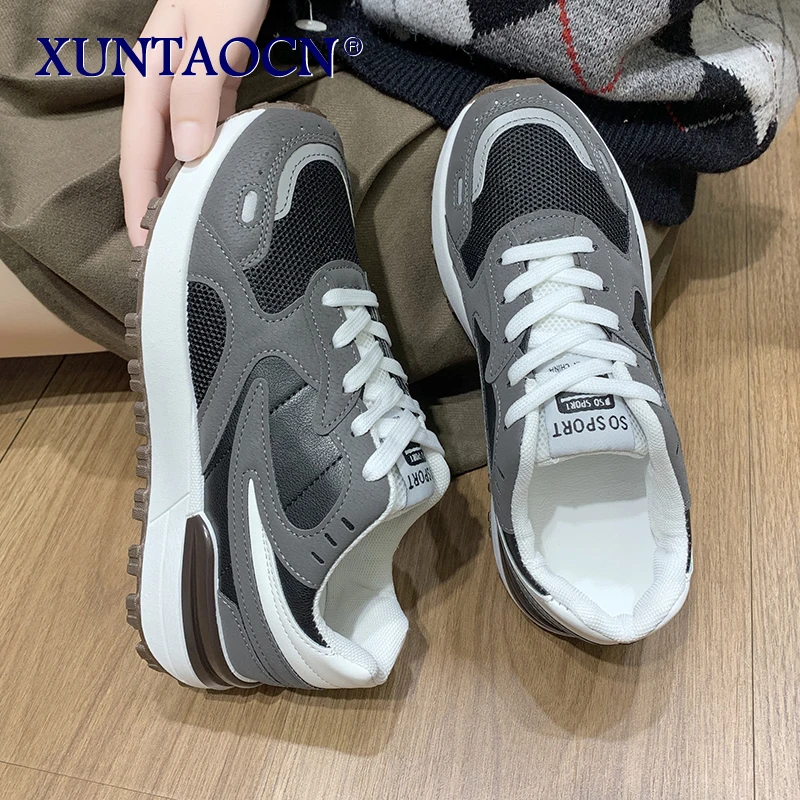 

Кроссовки женские на платформе, дышащие удобные, на шнуровке, разные цвета, модная обувь, весна-осень