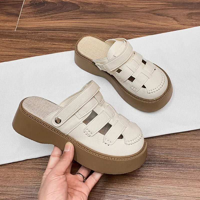 Женские сандалии на плоской подошве TOPHQWS лето 2024 модная обувь из искусственной