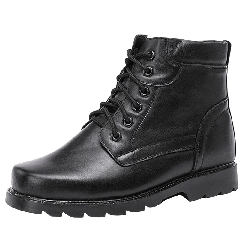

Утолщенные мужские ботинки из шерсти кожаные военные ботинки из воловьей кожи теплая хлопковая обувь мужские короткие ботинки мартинсы уличные боевые ботинки для снега