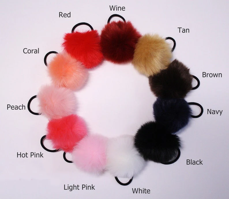 

Scrunchie Ponytail Holder Pom Pom Ball Hair Bows Hairband Fluffy, Fur Winter Fuzzy Hair Accessories Toddler Girls Women Gift