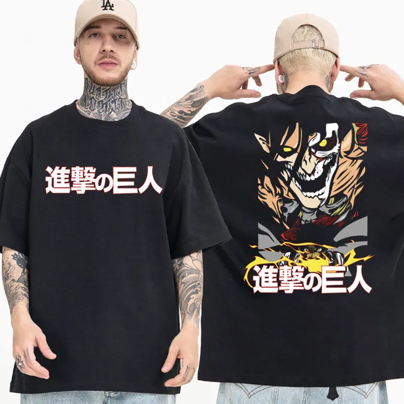 

Anime Shingeki No Kyojin Attack on Titan T Shirt Men Hip Hop Streetwear T-shirt Kimetsu No Yaiba Boku No Hero Academia T-shirts