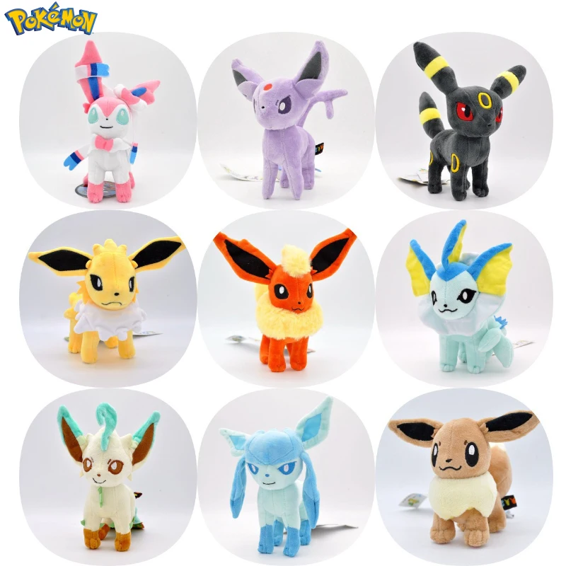 

20CM Pokemon Stuffed Plush Doll Toy Pikachu Eevee Glaceon Leafeon Umbreon Espeon Jolteon Vaporeon Flareon Pet Elves Gifts