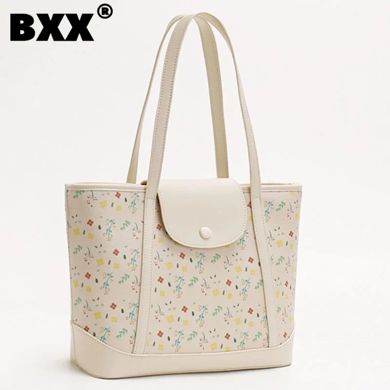 

[BXX] Floral Single Shoulder Handbags For Women Versatile Large Capacity Portable Zipper Soft Autumn 2023 New Causal Bag 8CY286