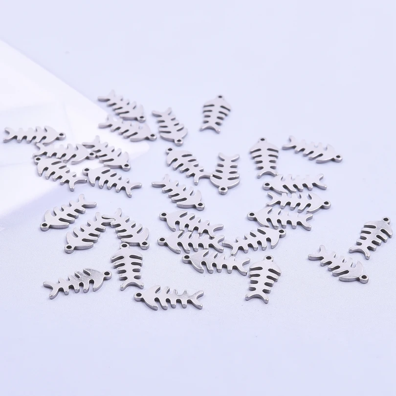 20 шт./лот Серебристые рыбьи кости Фламинго черепа пальмы розы отпечатки лап ног