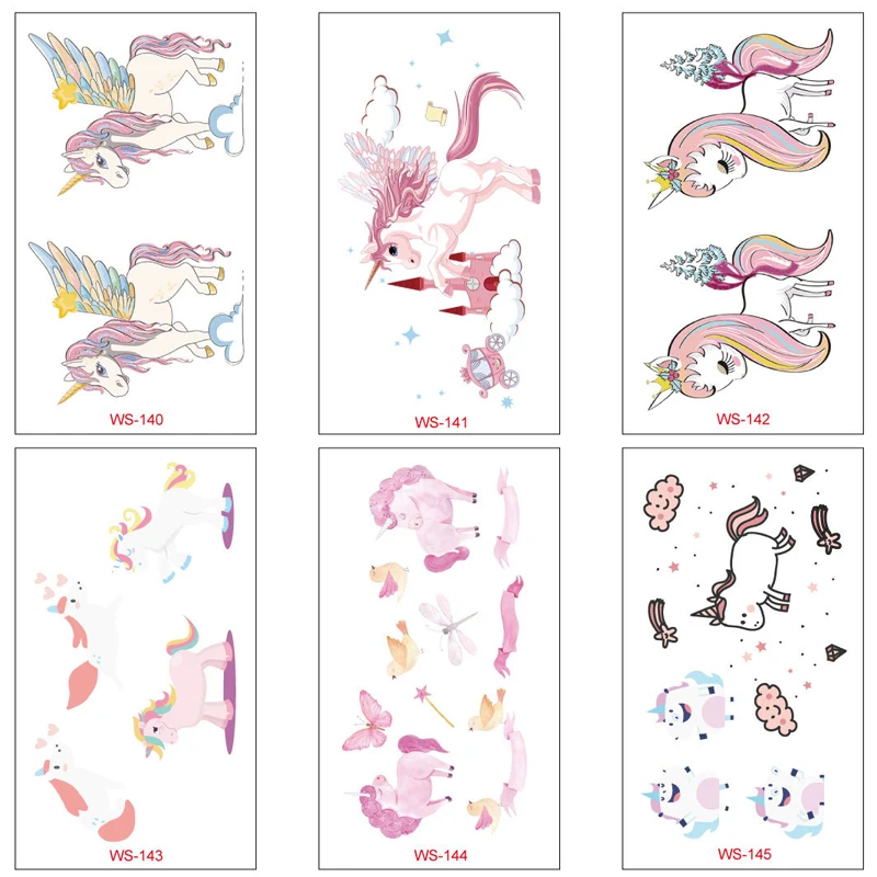 Оригинальные тату-наклейки с единорогом Детская Милая мультяшная кукла день