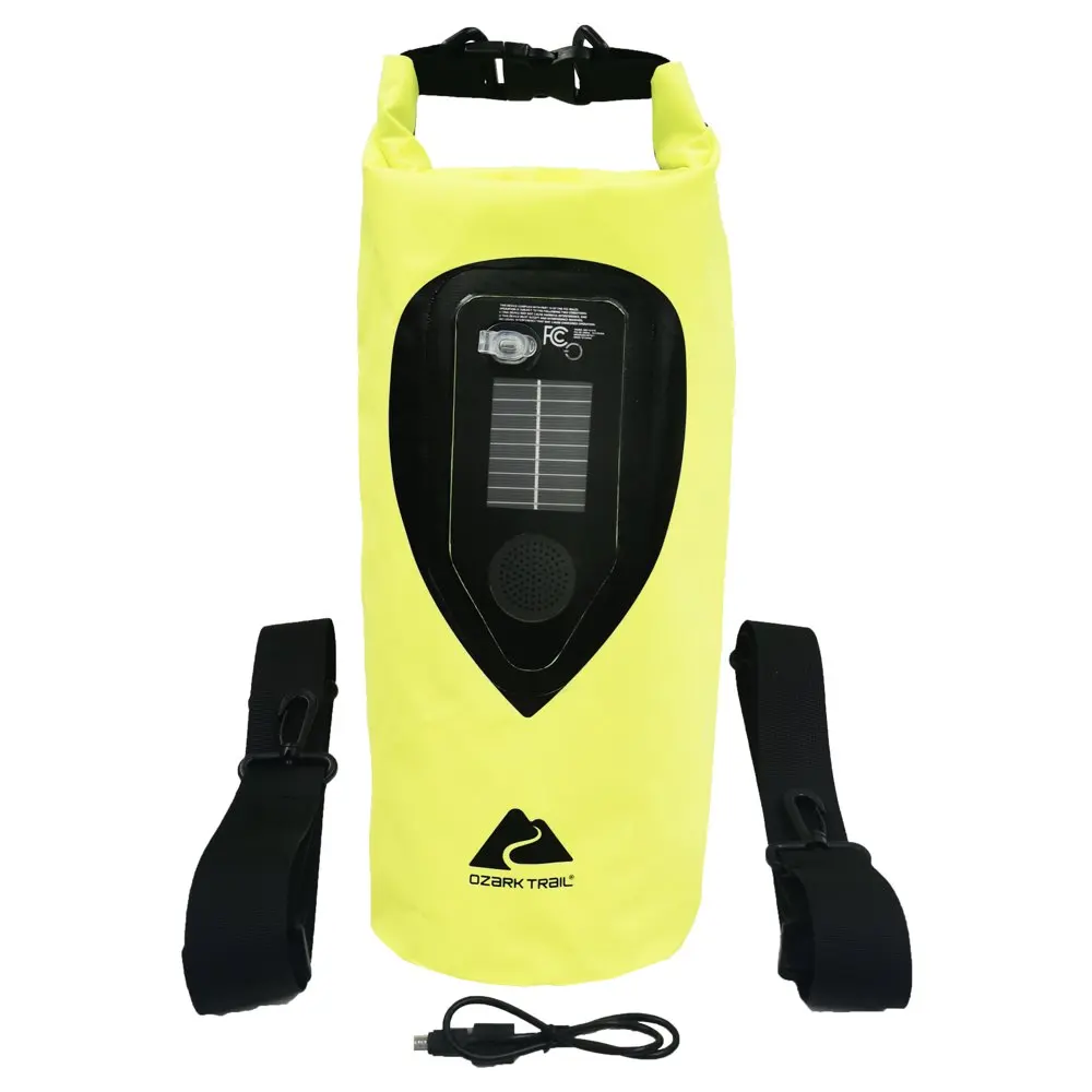 Waterproof Portable Speaker Dry Bag with LED Lights, Waterproof Solar and USB Powered