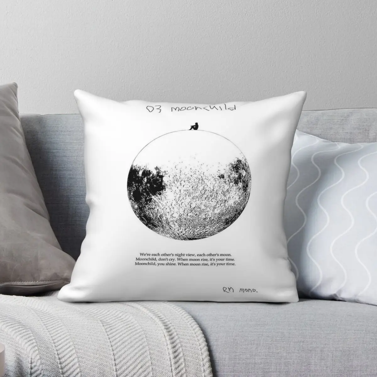 RM Mono. Наволочка Moonchild из полиэстера льна бархата креативная Декоративная Подушка