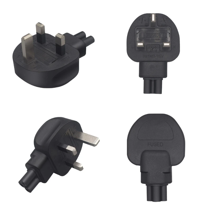 

UK 3Pin Male to IEC C5 Female Travel Power Adapter 3 Prong AC Connector