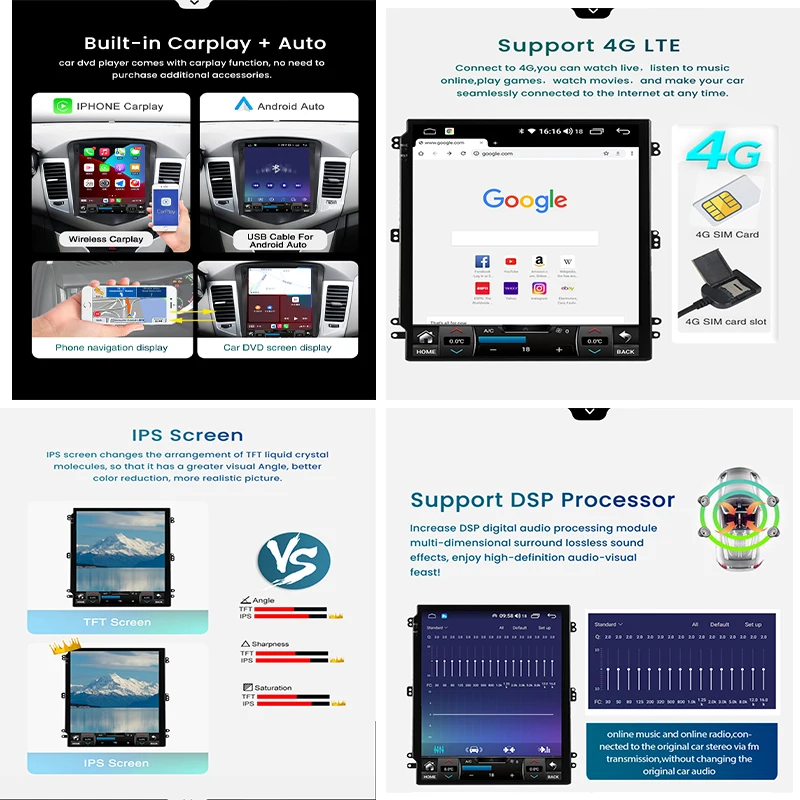 4G Lte Android 11 8 + 128G Автомагнитола мультимедийный видеоплеер для Ford Kuga 2 Escape 3 2013-2018 GPS