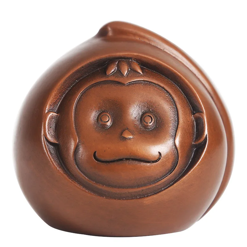 

MOZART Copper Zodiac Monkey Ornaments Birthday Peach Ornaments Monkey Mascot Birthday Gifts Hand Copper Paperweight Chinese