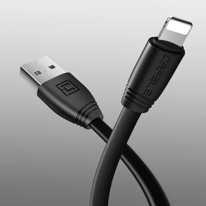 

Cafele Flat TPE USB Cable for iPhone Cable Fast Charging Cable For iPhone 14 13 Pro Max 12 11 Mini 5V 2.0A 50 120cm Charger USB