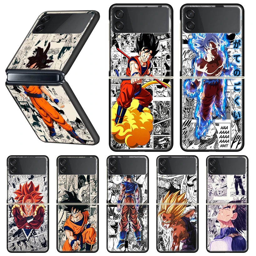 

Anime Dragon Ball Manga Phone Case For Samsung Galaxy Z Flip 3 5G Black Hard Cover ZFlip3 Luxury Coque Fundas Shockproof Bumper