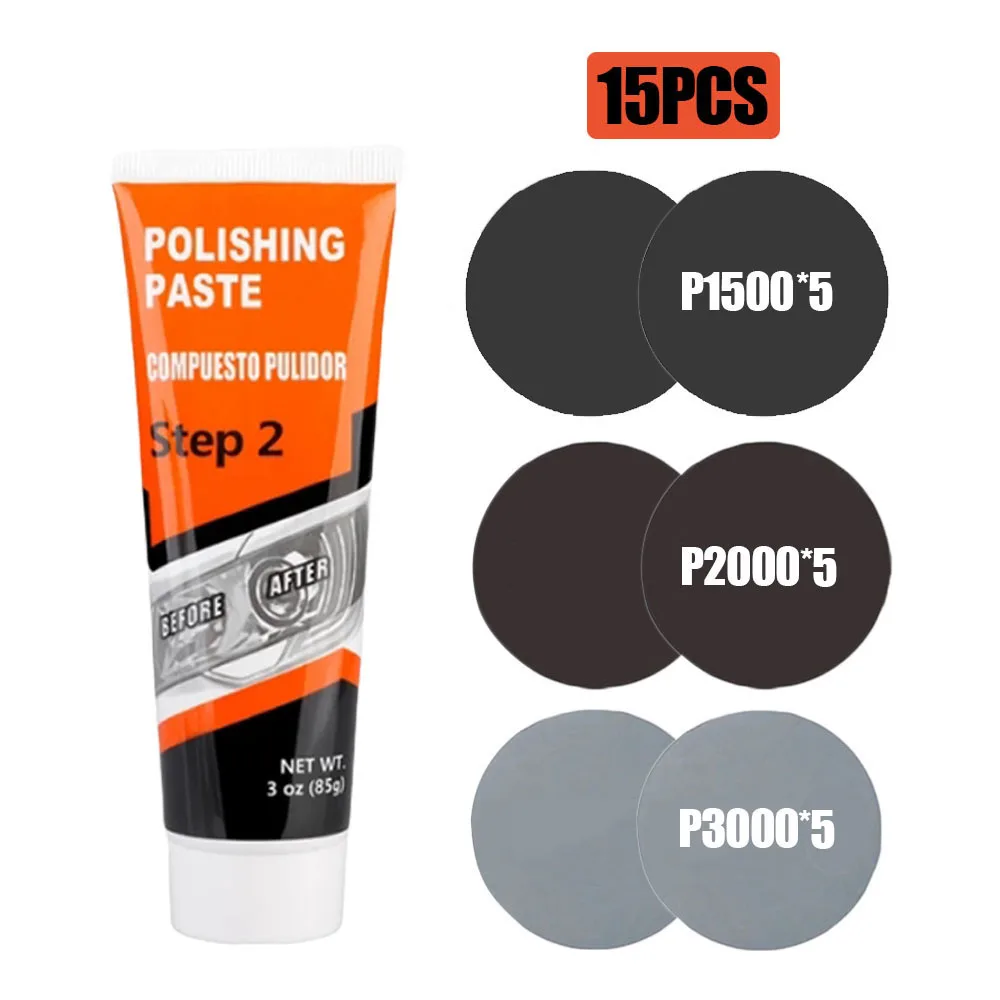 

Паста для полировки фар автомобиля, ремонтный комплект, осветлитель фар, воск, шлифовка автомобильных фар, полировщик линз, инструмент для восстановления
