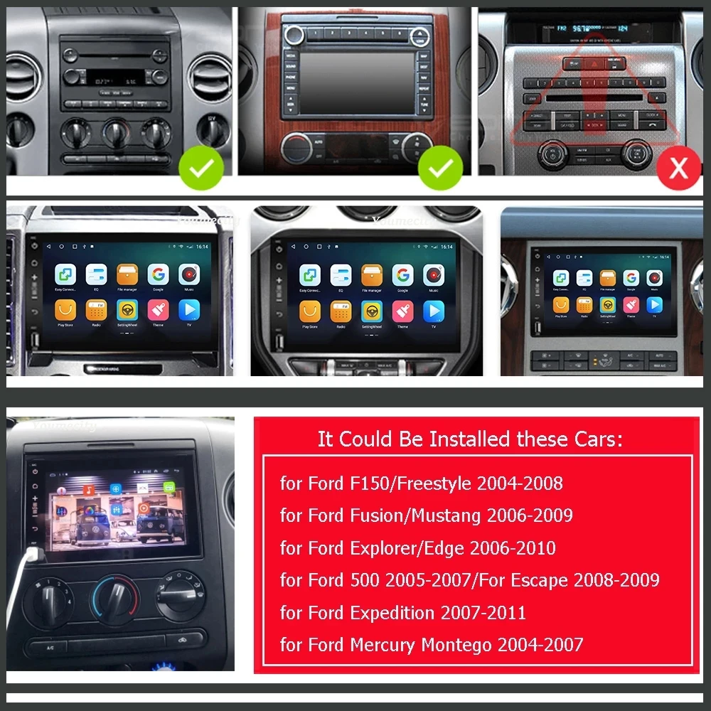 Автомагнитола 2DIN на Android 10 с GPS мультимедийный плеер для Ford F150 F250 F350 7-дюймовый HD