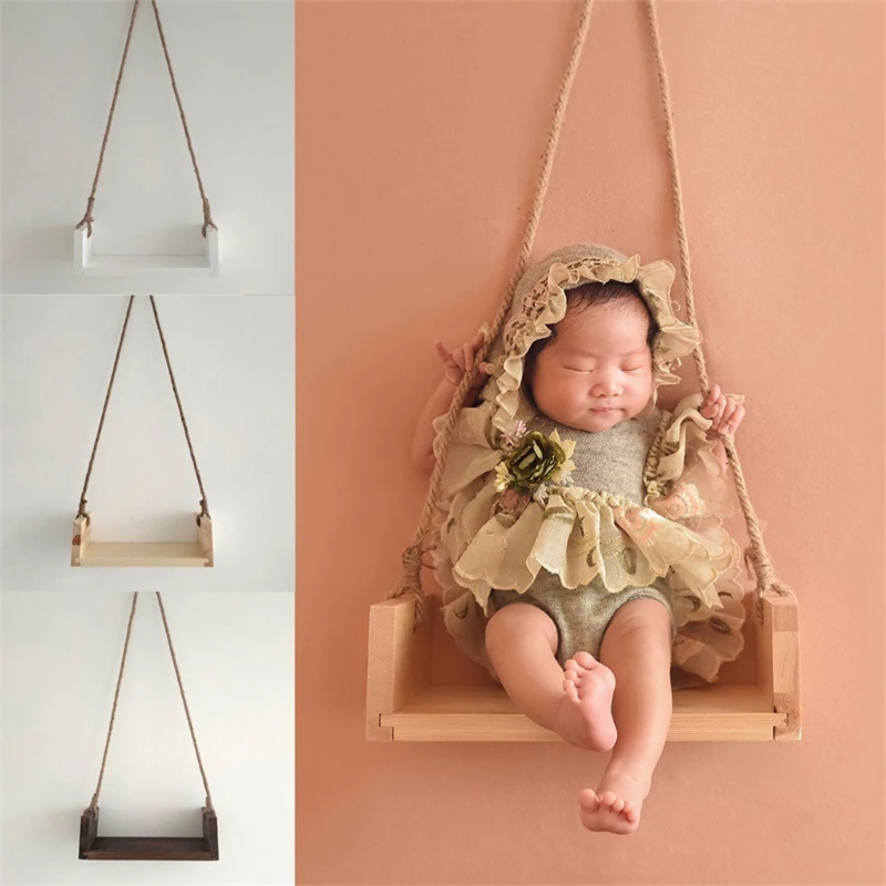 

Newborn Photography Accessories Wooden Swing Photo Theme Props