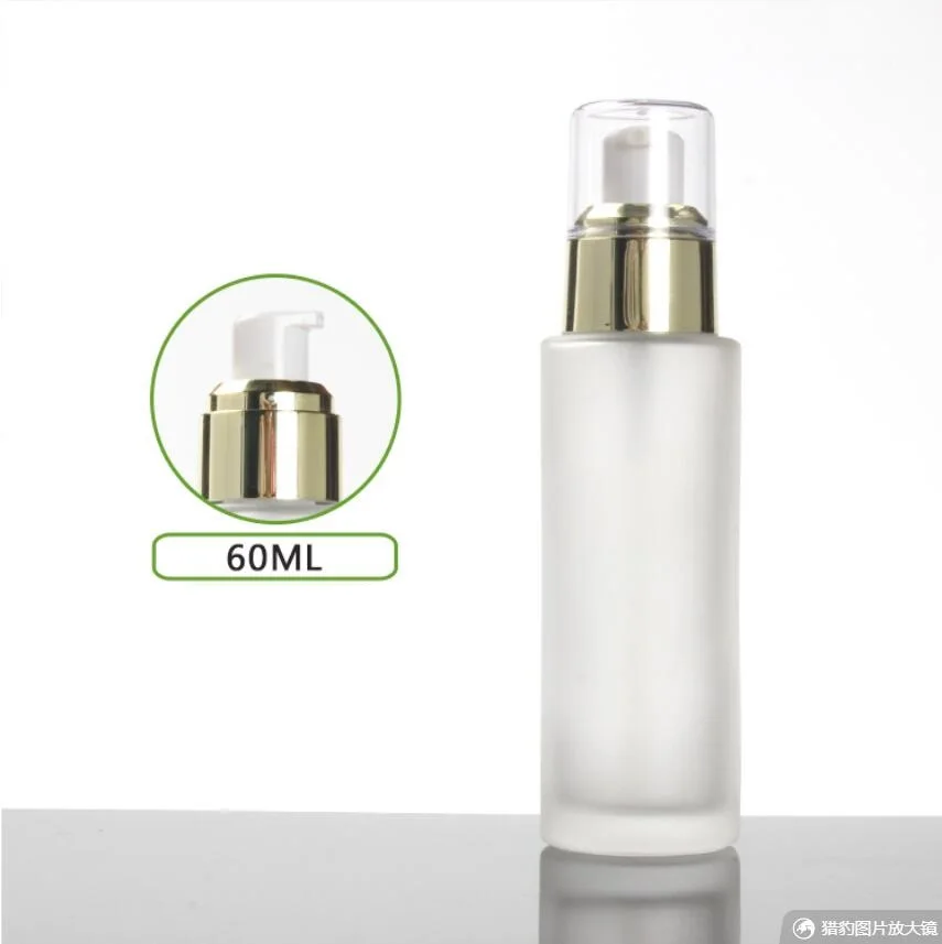 60 мл матовая/зеленая/синяя стеклянная бутылка золотой флакон с помпой Прозрачная