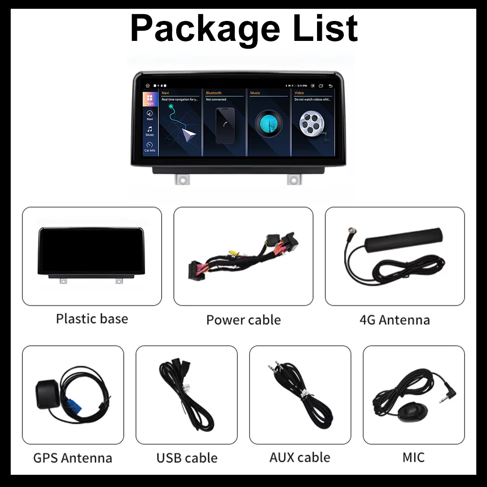 Радиоприемник Android 13 для BMW 1 2 3 4 серии F20 F21 F22 F30 F31 F32 F33 F34 F36 M4 F82 Беспроводной мультимедийный экран Carplay (art.: 3920cb5cd99a0) - 3920cb5cd99a0