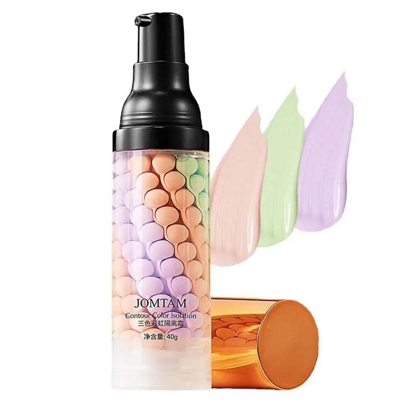 

Tricolor Correcting Facial Face Makeup Primer Base Isolation Cream Invisible Pore Moisturizing Essence Concealer Foundation