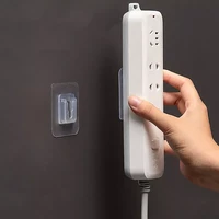 double sided adhesive wall hook hanger strong transparent hooks wall storage holder wifi repeatersocket adapter organizer hook