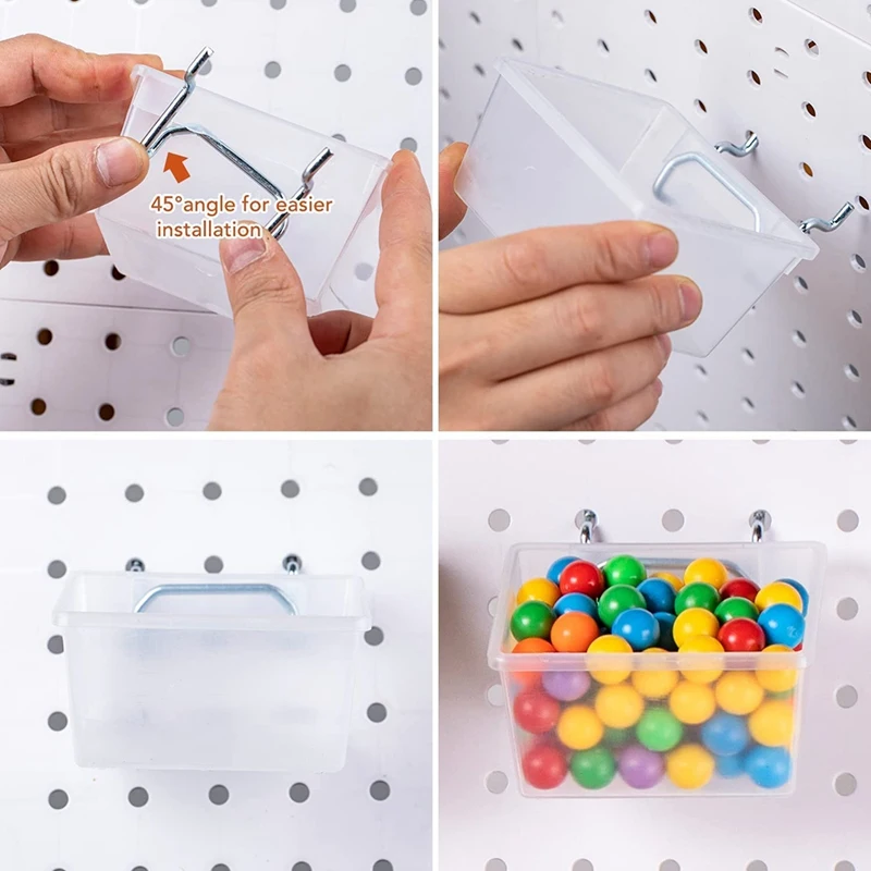 6 шт. в упаковке прозрачные корзины для пегборда крючки ящиков аксессуары DIY