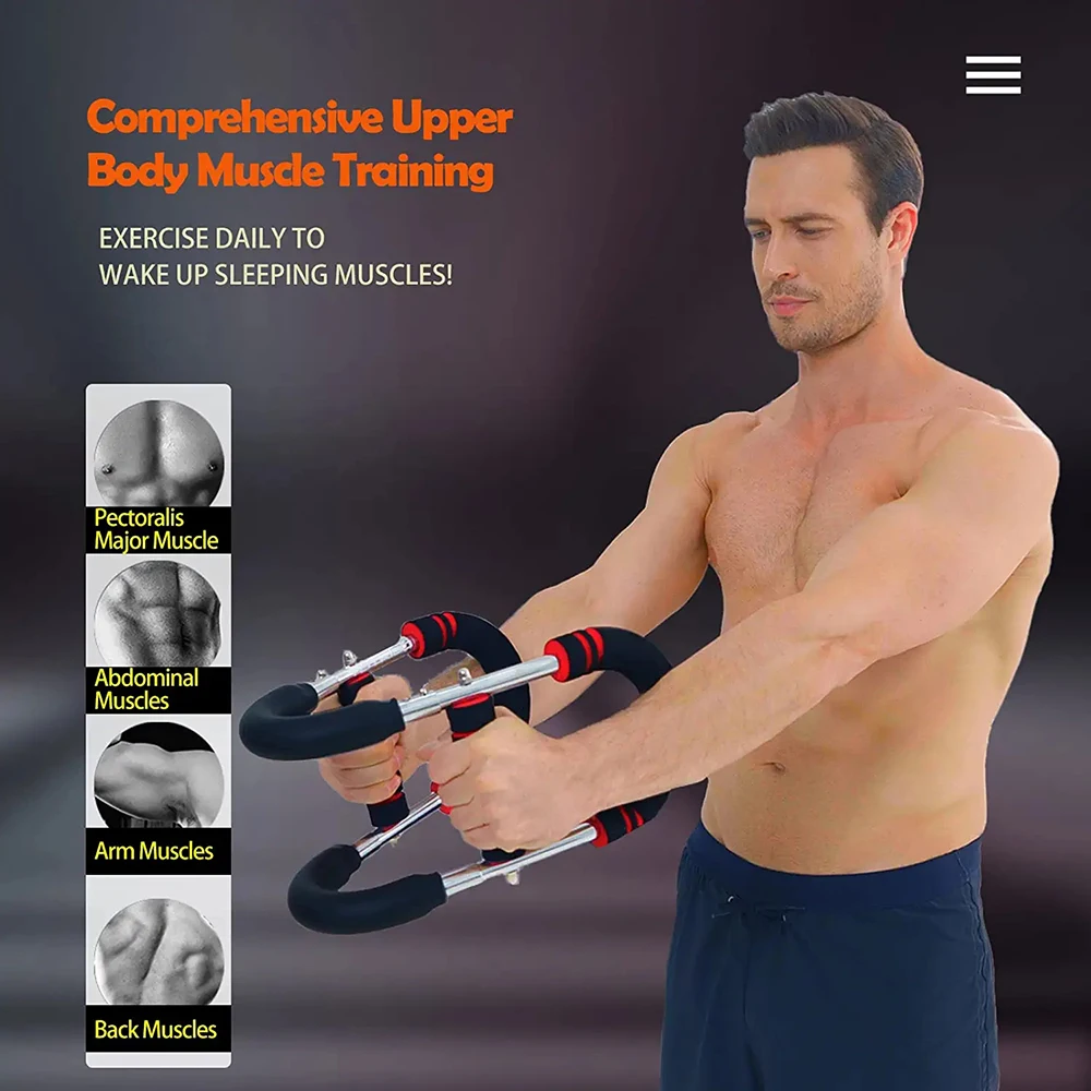 Усиленный Эспандер для груди Power Twister, усиленный усилитель для упражнений на руку, домашнее оборудование для фитнеса в тренажерном зале (110-130 фунтов)