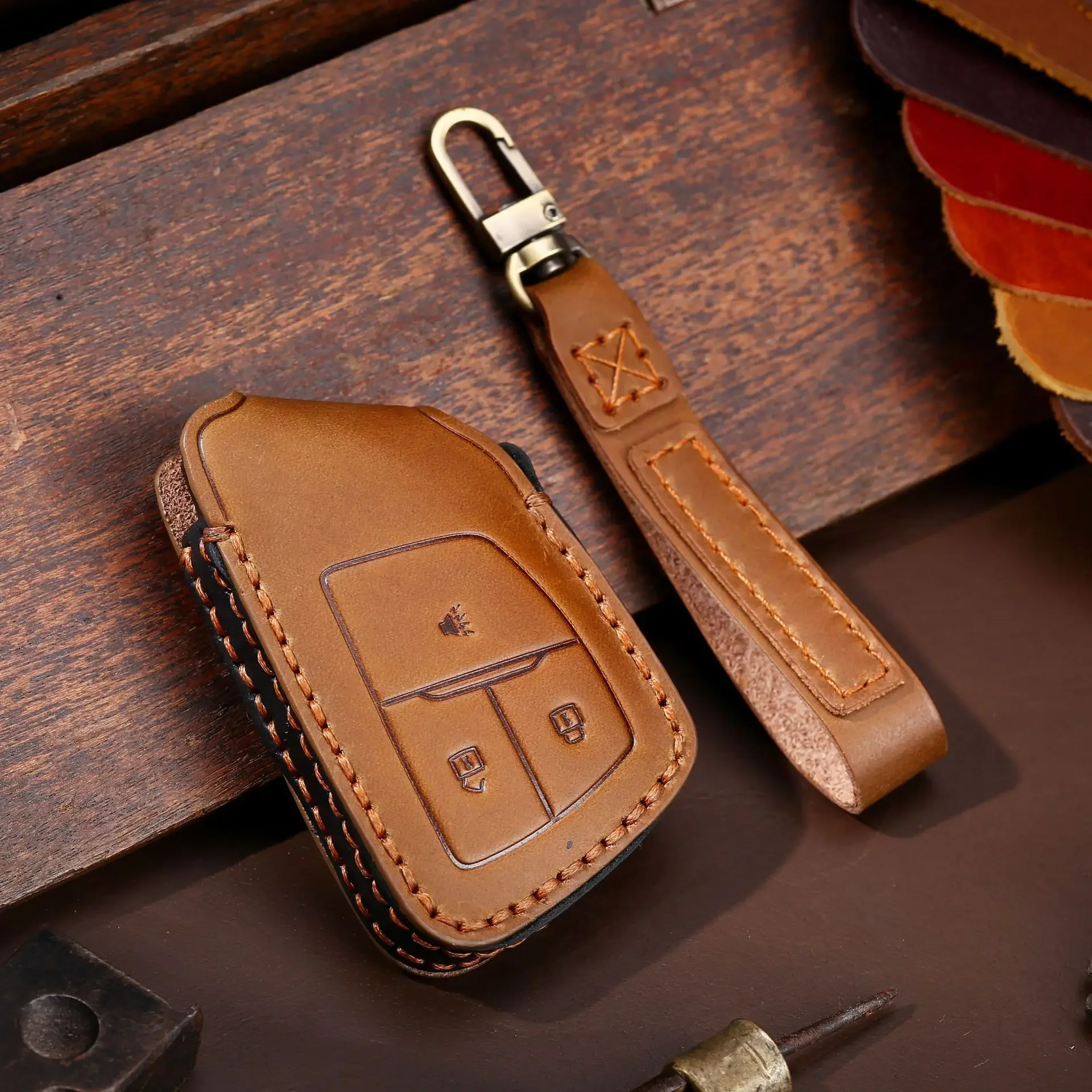 

Luxury Leather Car Key Case Cover for Buick Verano Envision 2022 S Plus