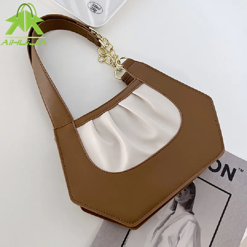 

Роскошная дизайнерская женская сумка на плечо, новинка 2021, Высококачественная сумка из искусственной кожи под руку, брендовая модная Униве...