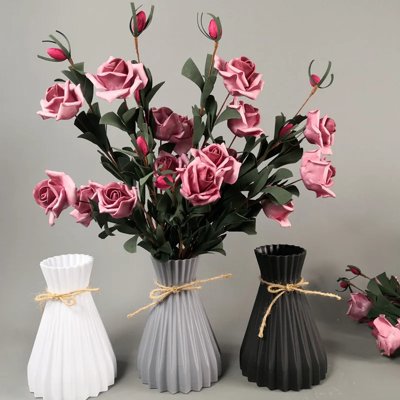 

Plastic Vases Home Decoration Anti-ceramic Vases European Wedding Modern Decorations Rattan-like Unbreakable Creative Simplicity