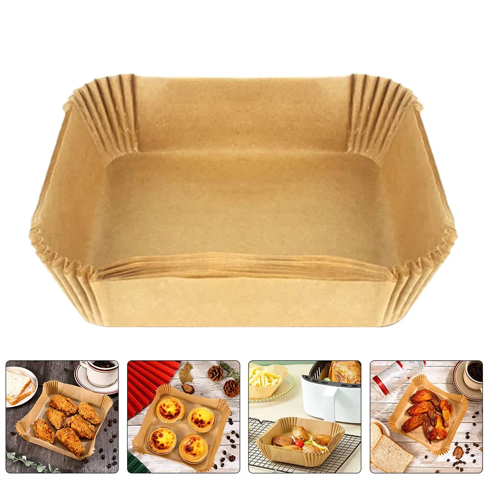 

Fryer Air Paper Liners Parchment Liner Baking Basket Oil Steaming Sheets Disposable Steamer Trays Square Cookie Replacement