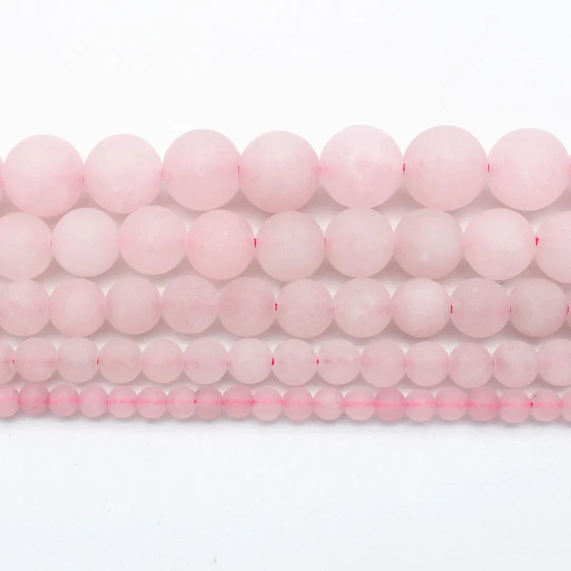 Круглые бусины из натурального розового кварца для изготовления ювелирных