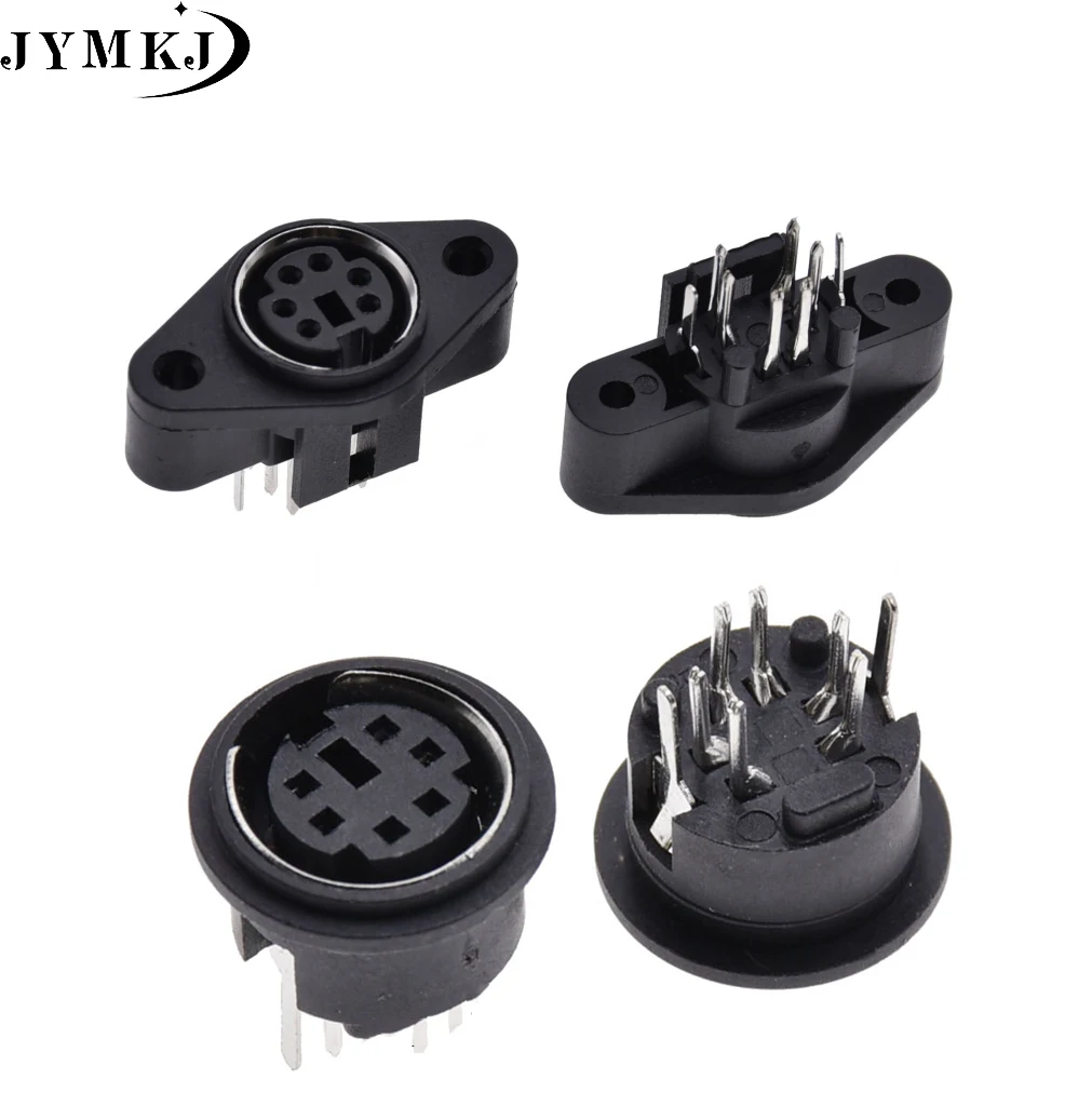 

PS2 6P Plug Socket DIN S Terminal Male Female Mini Plugs Jack Connector sMD 6 PLCC Connector 2pcs