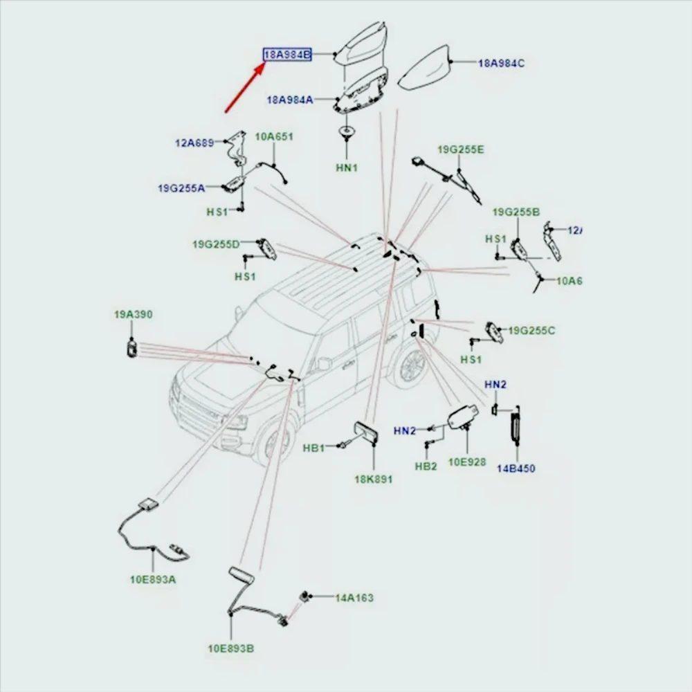 Крышка антенны на крышу автомобиля LR117853, корпус антенной для Land Rover Defender, Discovery Sport, Evoque, декоративный кожух антенны. (art.: 3920dafada389) - 3920dafada389