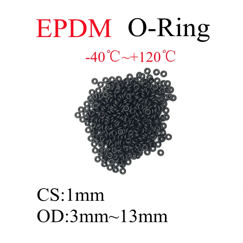 

Уплотнительное кольцо EPDM, 50 шт., уплотнительная прокладка CS, 1 мм, внешний диаметр 3 мм ~ 13 мм, EPDM, автомобильный Нитриловый каучук круглого тип...