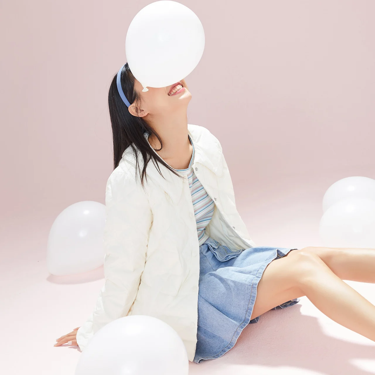 Metersbonwe Ultralight Down Women's Jackets 90%Duck Down Water Resistant Warm Wear Doll Collar Solid Color Loose Winter Coats