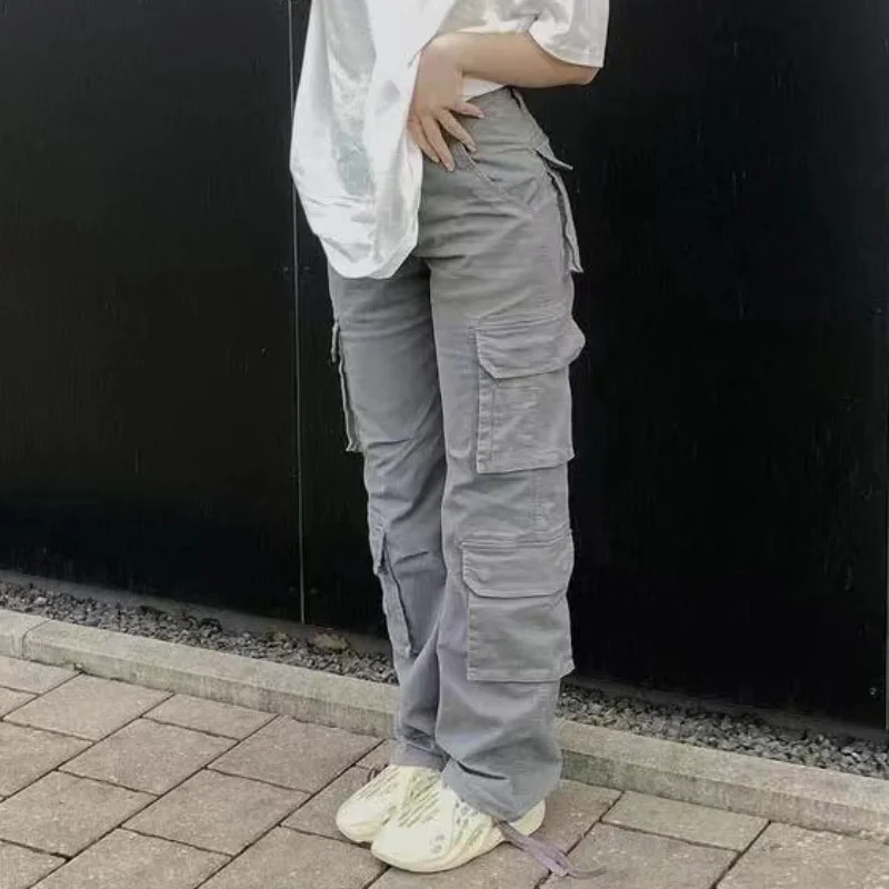 

Джинсы-карго в винтажном стиле, мешковатые джинсы в уличном стиле 90-х, загнутые Ден для женщин Y2k