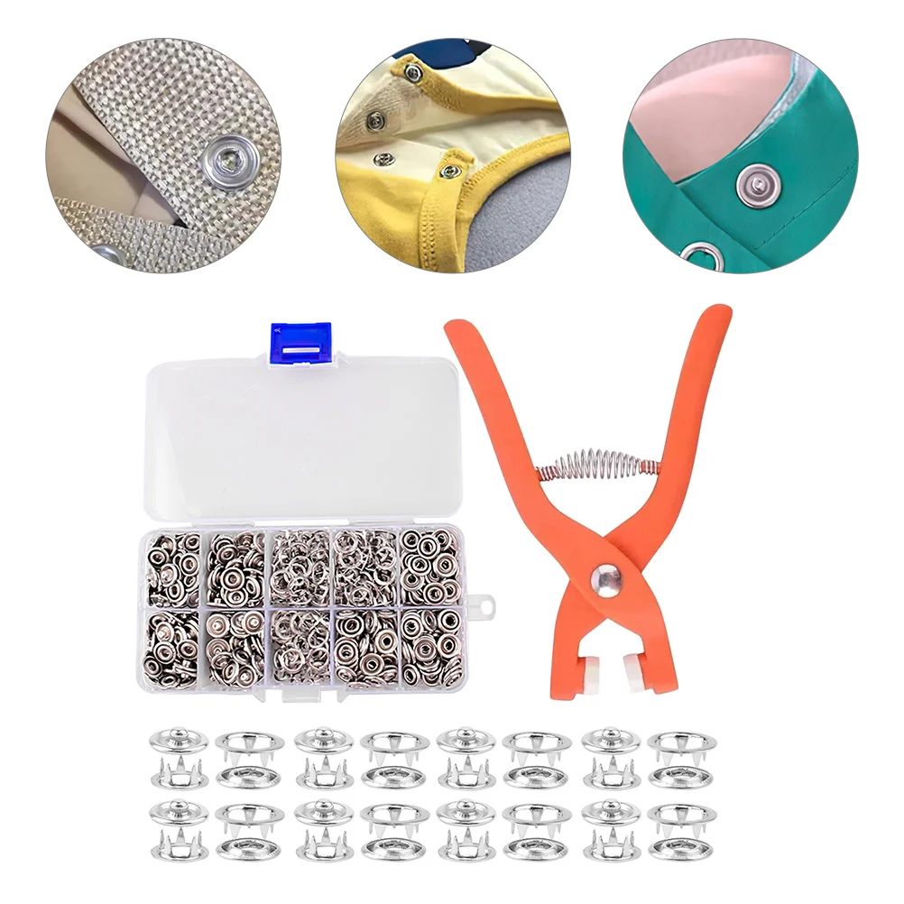 

Kit Snap Sewing Snaps Fastener Clothing Buttons Fabric Button Fasteners Pliers Tool Metal Clothes
