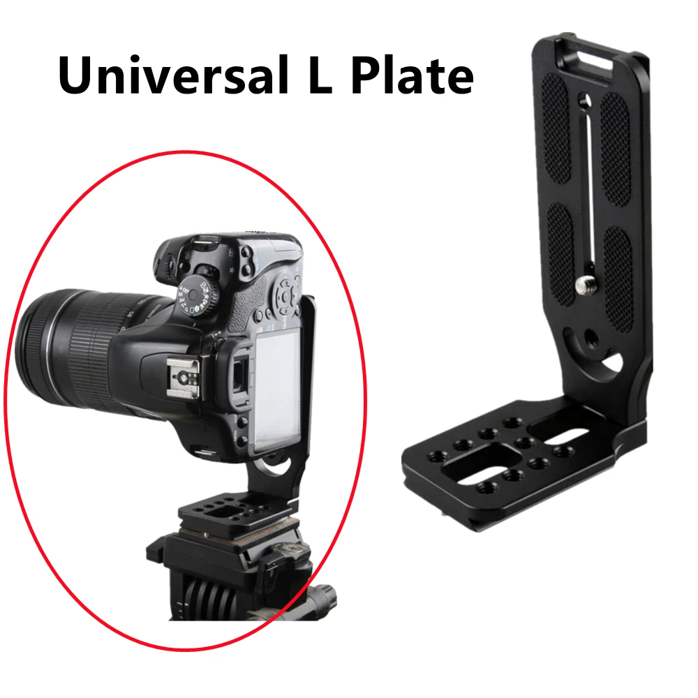

1Pc Camera L Plate For DSLR Camera Arca Swiss Tripod Head High Quality Aluminum Alloy Black Solid Lightweight Protable L Plate