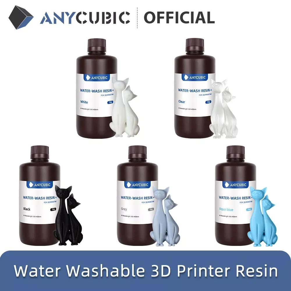 

Новинка 2023 ANYCUBIC смола для воды для ЖК 3D-принтера высокая точность низкий запах Низкая вязкость 3d-печати Стандартный фотополимер