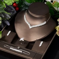 hibride trendy adjustable statement necklace pendant for women wedding party cubic zirconia cz dubai bridal jewelry gift n 1081