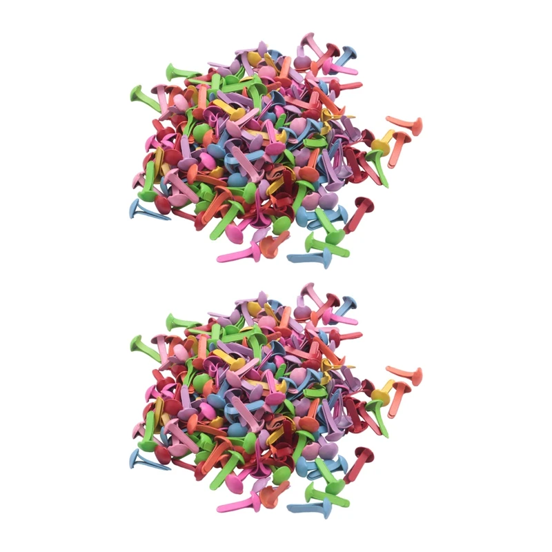 

400X Mini Parisian Fasteners Multicolor Paper Craft Stamping Scrapbooking DIY Tool 4.5Mm