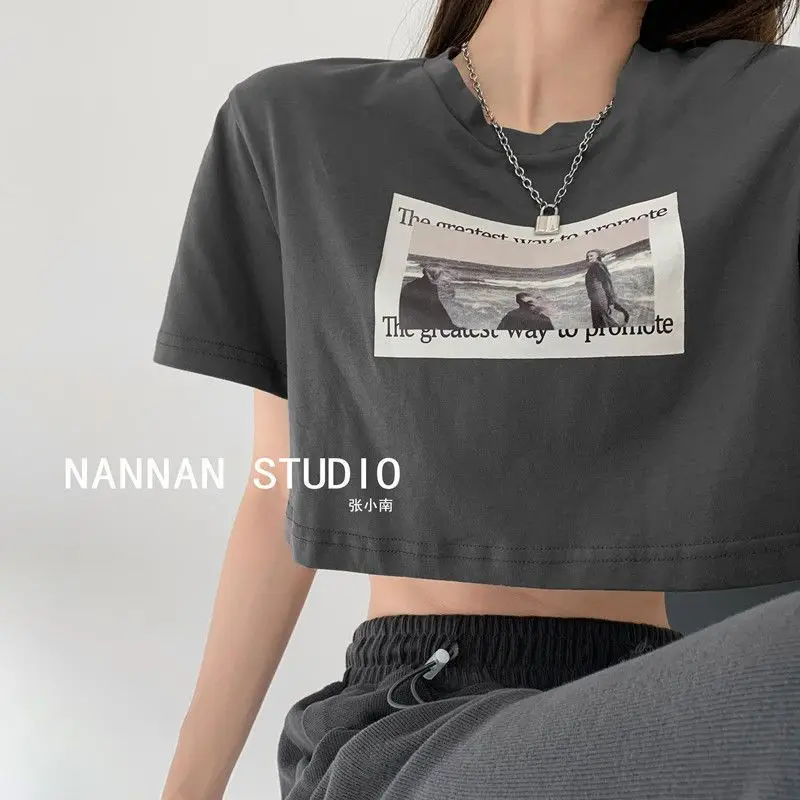 

Укороченная футболка, укороченные топы для женщин, сексуальная летняя женская одежда, тренд 2023, блестящая Японская уличная одежда Y2k, женская одежда Kpop